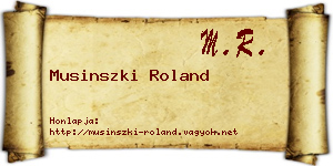 Musinszki Roland névjegykártya
